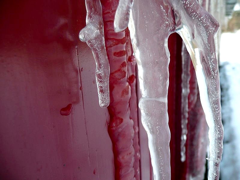 glasachtig fraaie ijspegels