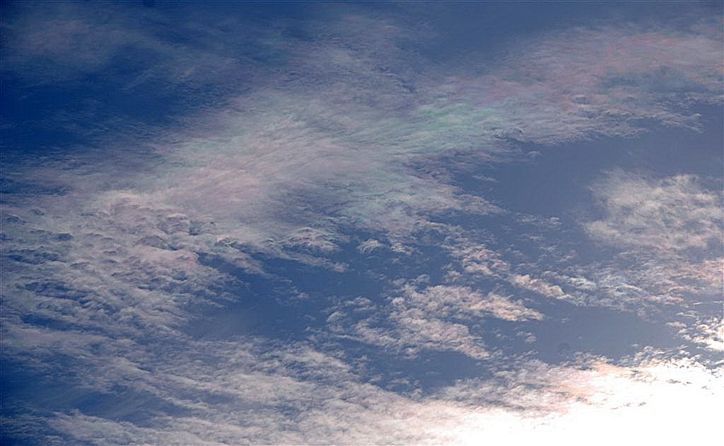 Iriserende wolken.