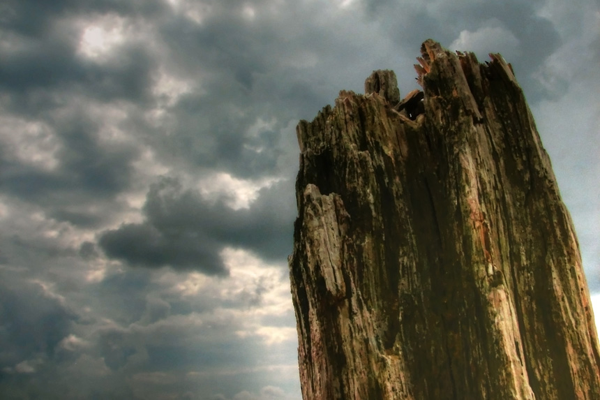 Paaltje in donderwolk