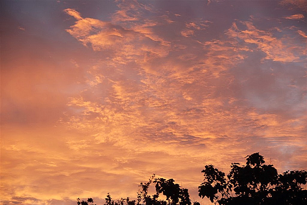"Vurige" wolkenlucht.