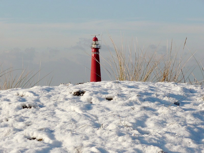 vuurtoren in het wit Schiermonnikoog