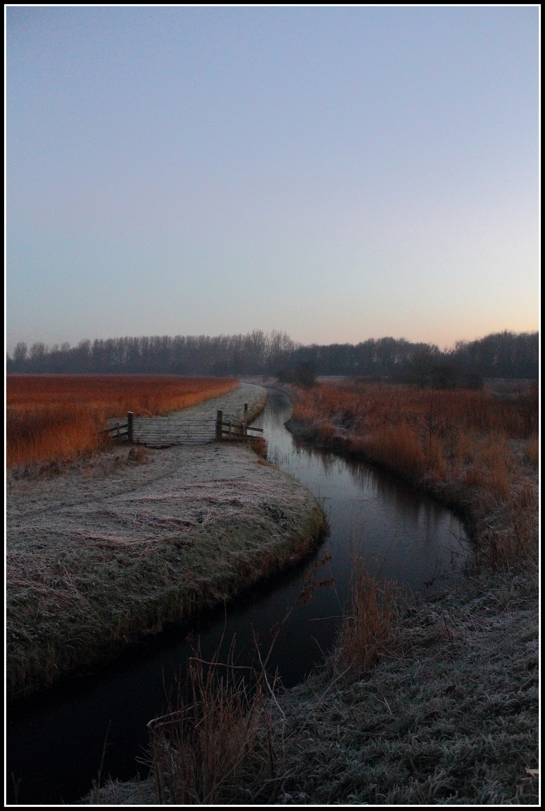 Net voor zonsopkomst.