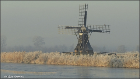 Molen Mildam in de vroege morgen