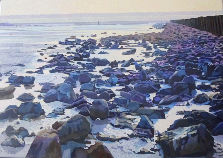 Zeeuwse kust        schilderij Nico van Bekkum - Weer en landschap - Schelde