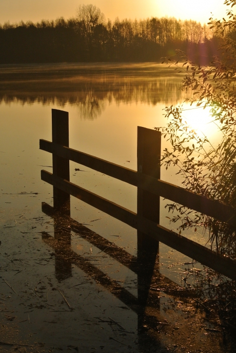 Vroege morgen met zonsopkomst
